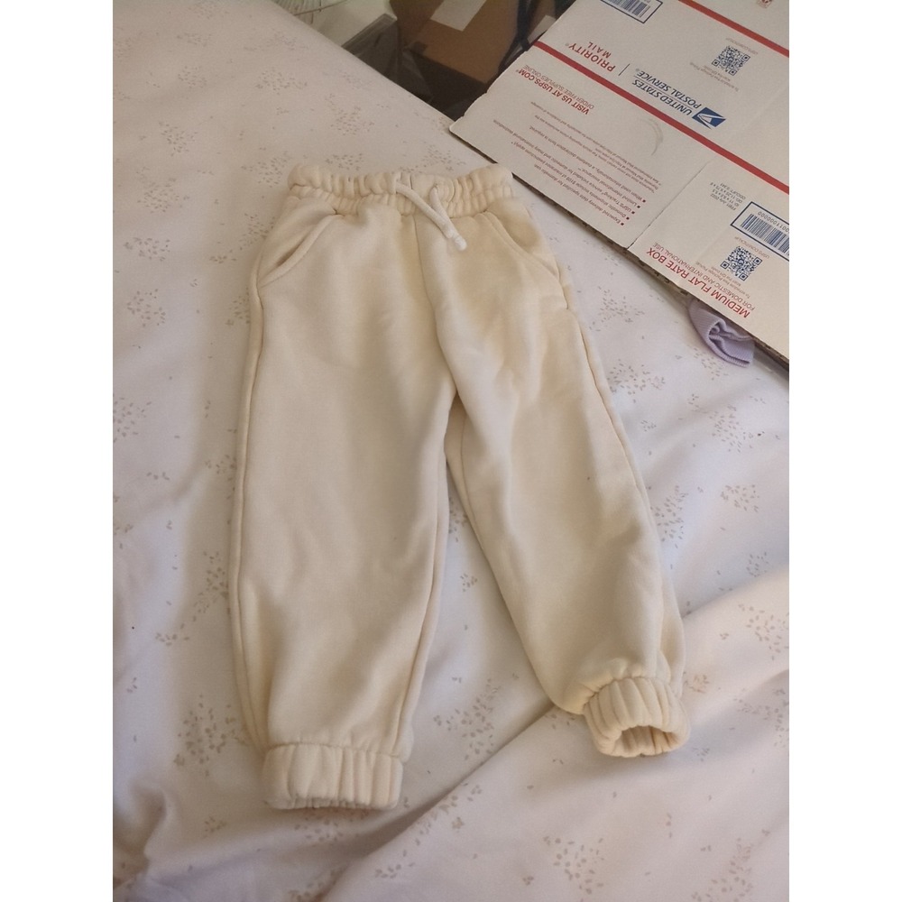 ZARA Baby Toddler Jogger Pants Beige 18–24 Months 92cm Soft Fleece